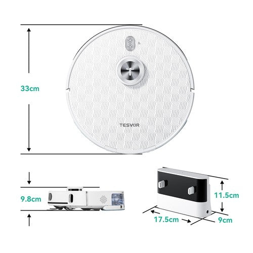 Tesvor S8 Pro 2 in 1 robotas dulkių siurblys su valymo funkcija 6000 Pa