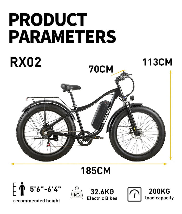 Burchda RX02 elektrinis dviratis 1000W