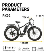 Burchda RX02 elektrinis dviratis 1000W