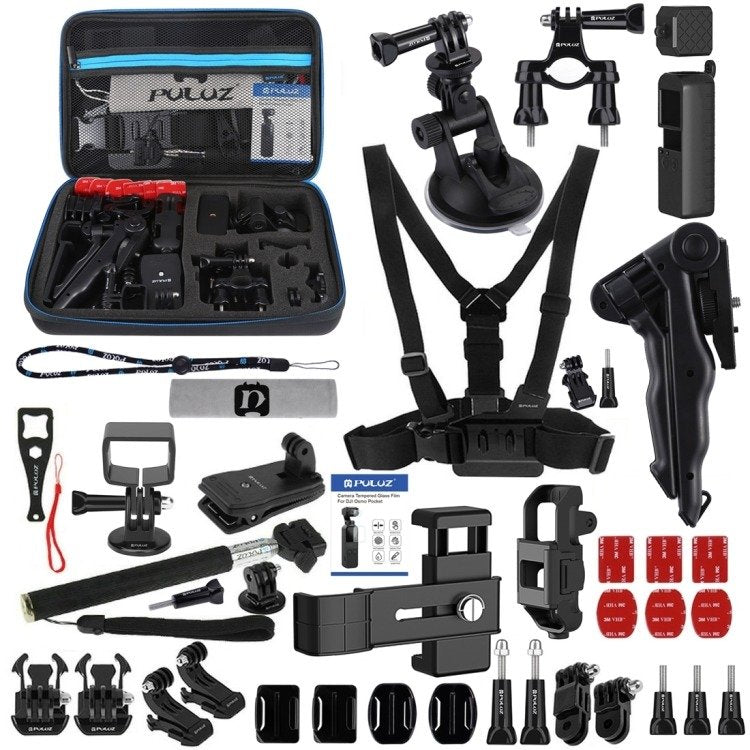 Set of 43 Puluz accessories for sports cameras (including Osmo Action 5 Pro, Ace Pro 2) PKT47