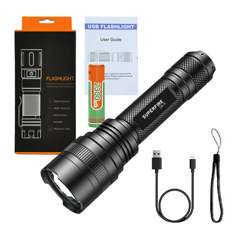 Superfire C8-H flashlight 1200 lm, USB, 250m, 5 modes