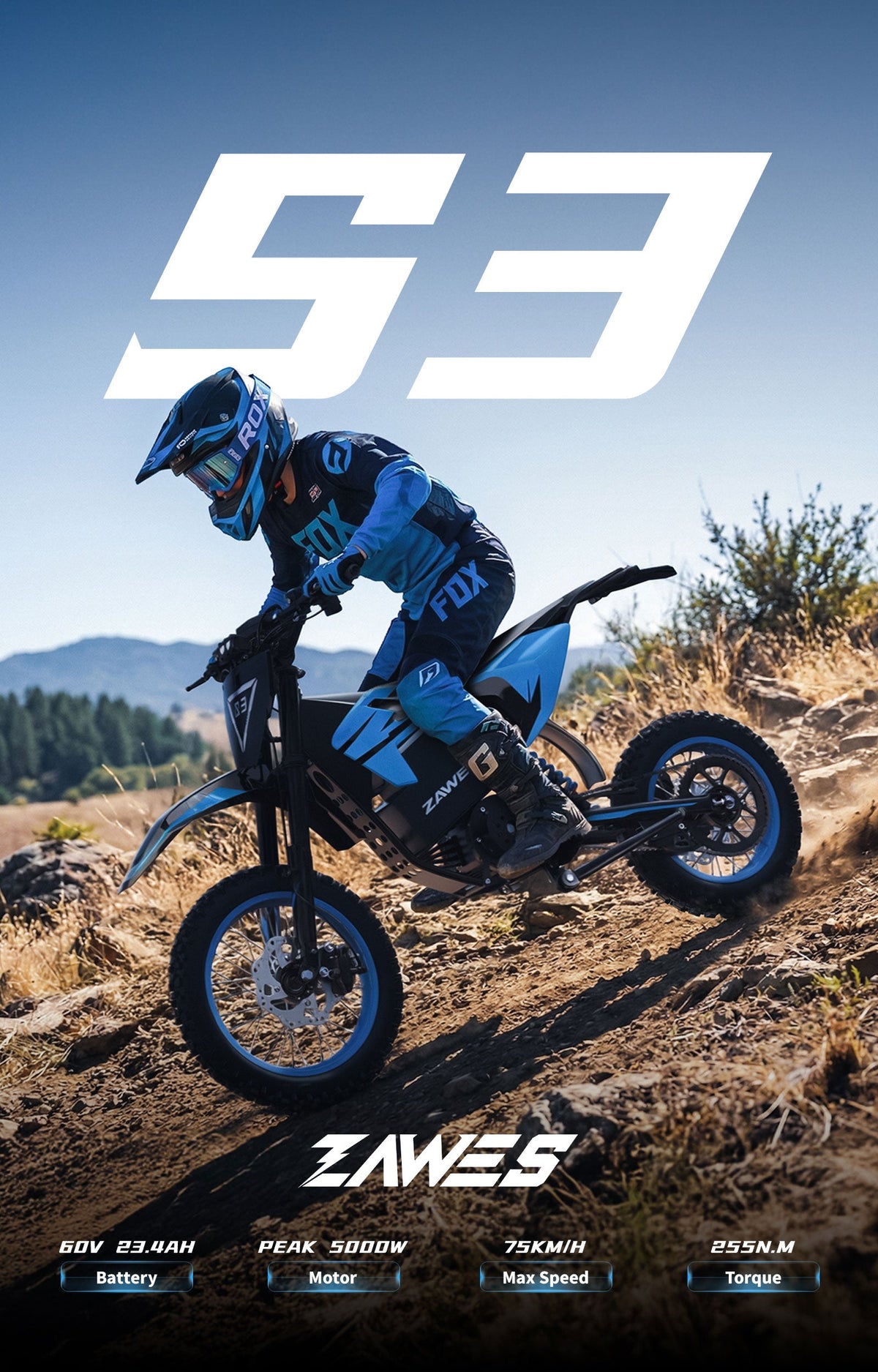 ZAWES S3 elektrinis dviratis OFF-ROAD