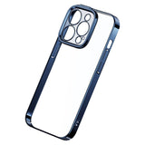 Baseus Glitter Transparent Case and Tempered Glass set for iPhone 14 Pro (blue)