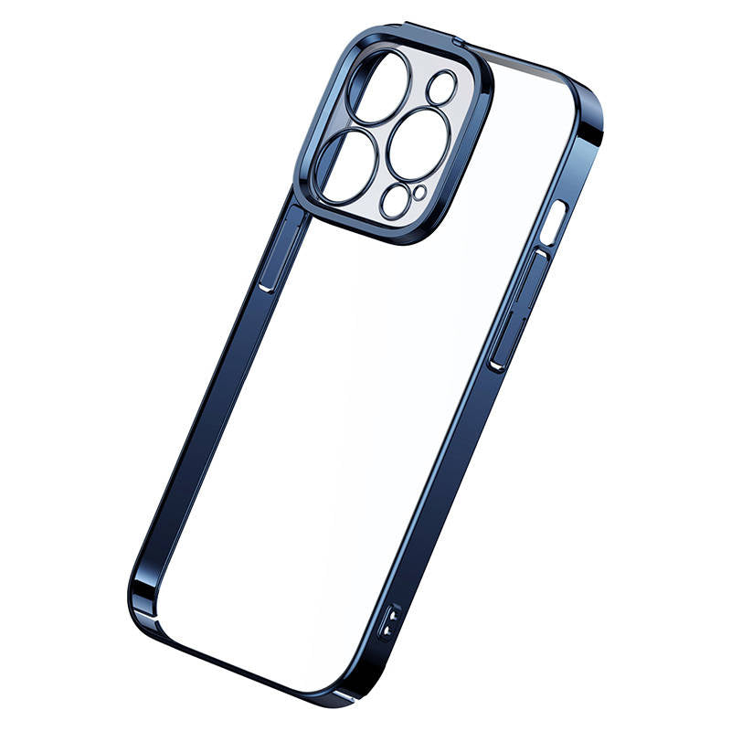 Baseus Glitter Transparent Case and Tempered Glass set for iPhone 14 Pro (blue)