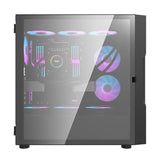 Darkflash DK431 Glass computer case (black) + 4 RGB fans