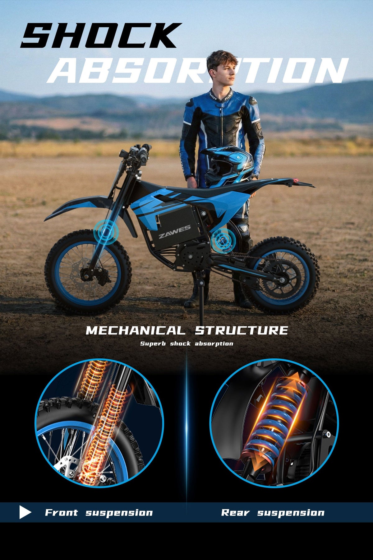 ZAWES S3 elektrinis dviratis OFF-ROAD