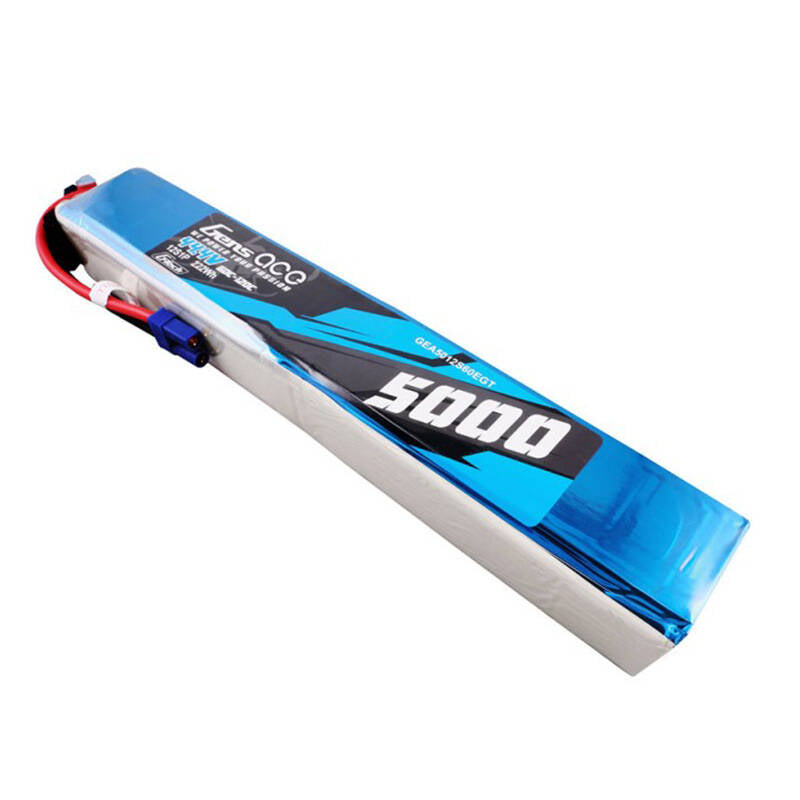Gens ace G-Tech 5000mAh 60/120C 44.4V 12S1P Lipo Battery Pack with EC5 Plug