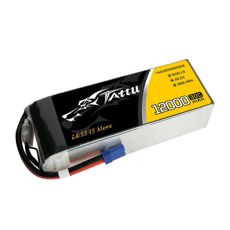 Tattu 12000mAh 22.2V 30C 6S1P UAV Lipo Battery Pack with EC5 plug