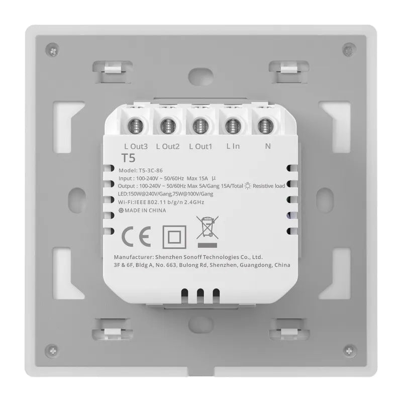Smart WiFi Touch Wall Switch Sonoff TX T5 3C (3-channel)