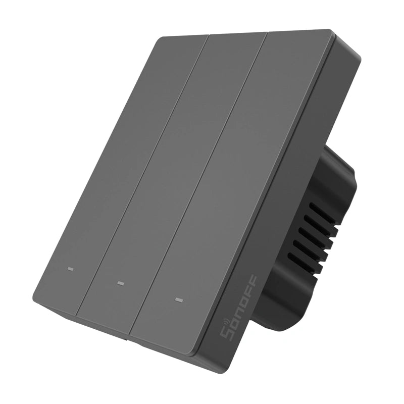 SONOFF M5-3C-80 Smart WiFi Wall Switch (3-channel, flush-mount, graphite)