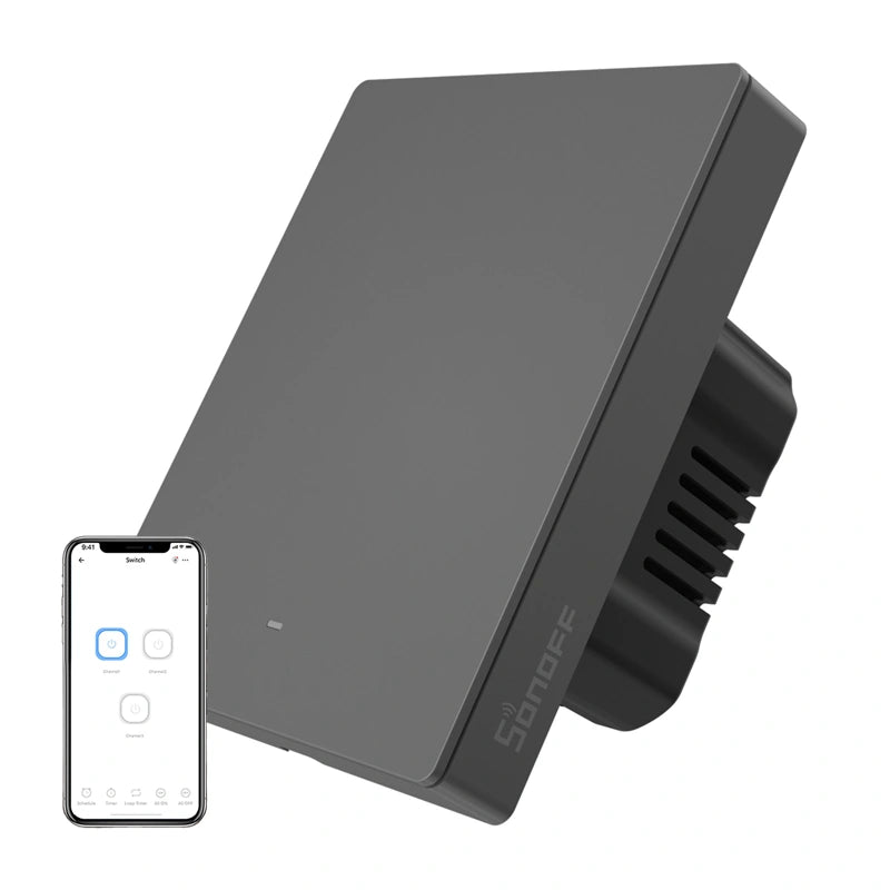Smart Matter Over Wi-Fi wall switch SONOFF M5-1C-80 (1-channel, for frame, graphite)