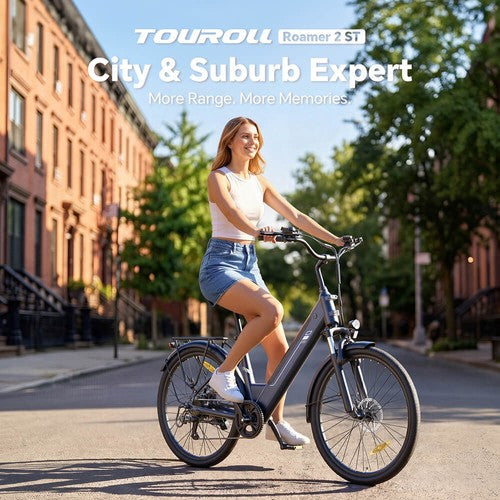 Touroll Roamer 2 ST Step-Thru Elektrinis Dviratis, 250W Variklis, 36V 15.6Ah