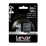 Karta pamięci Lexar High-Performance Silver Plus microSDXC 64GB + adapter