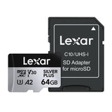 Karta pamięci Lexar High-Performance Silver Plus microSDXC 64GB + adapter