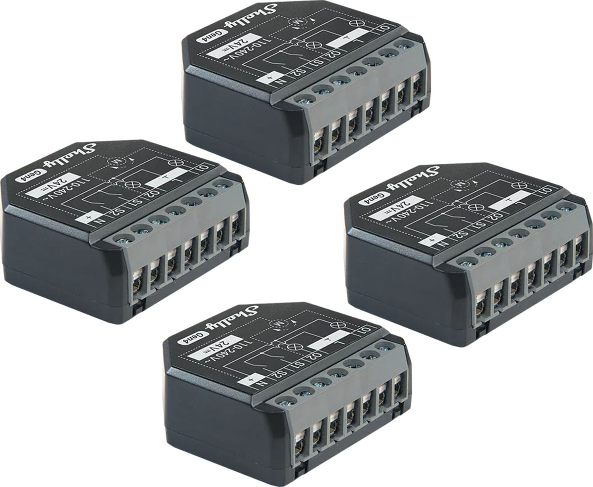 Set of 4 Shelly 2PM Gen4 Zigbee/Matter Controllers