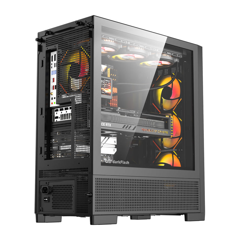 DarkFlash AIRNOVA computer case (black) + 3 fans