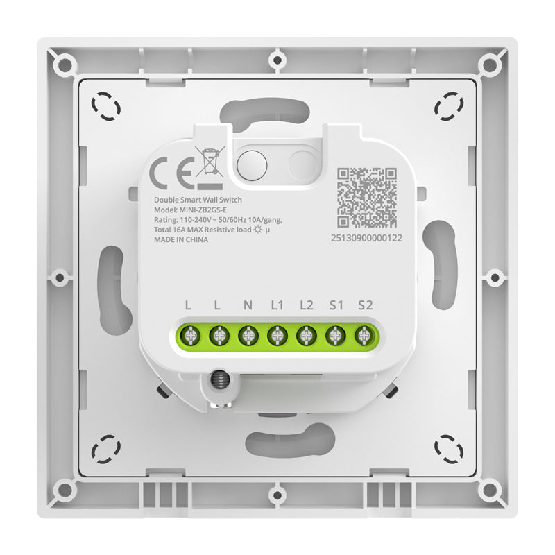 SONOFF MINI-ZB2GS-E ZigBee Dual Channel Wall Switch.