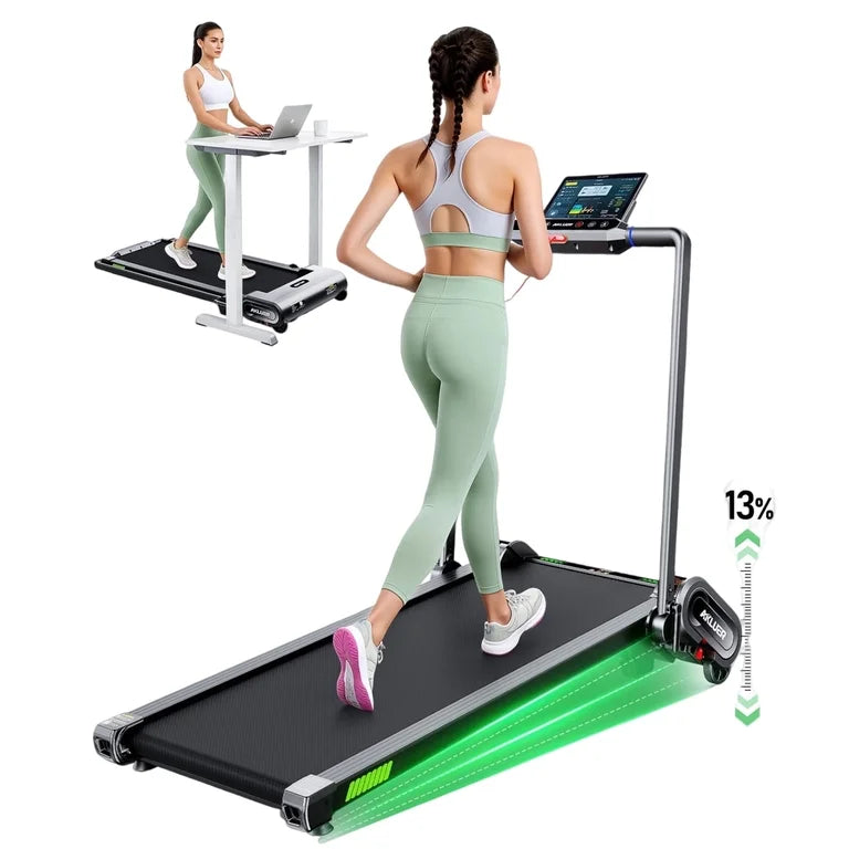 AKLUER H1-B Treadmill with 13% Auto Incline, 2.5 HP Quiet Motor