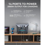 DaranEner NEO2000 Portable Power Station, 2073.6Wh LiFePO4 Battery Solar Generator, 2000W