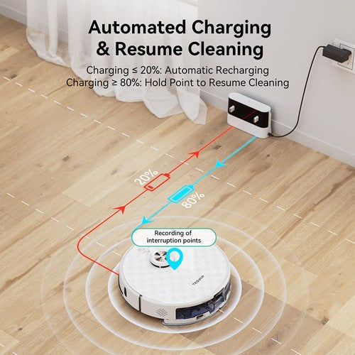 Tesvor S8 Pro 2 in 1 robotas dulkių siurblys su valymo funkcija 6000 Pa
