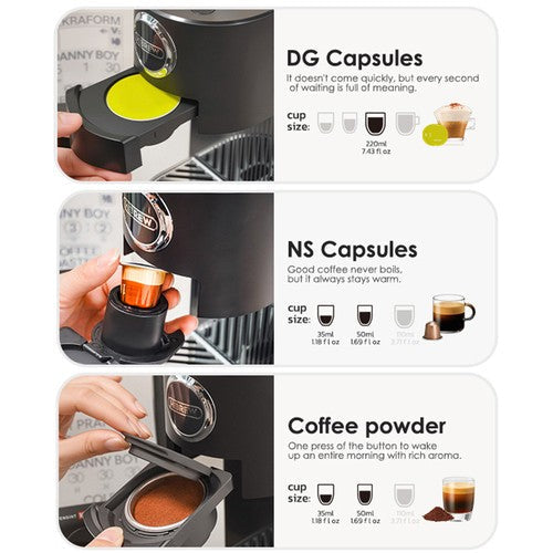 HiBREW H3C 3-in-1 Capsule Coffee Machine, 20Bar Pump