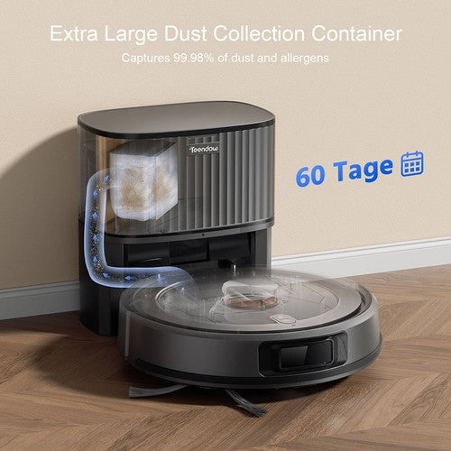 Teendow D10S MAX 2-in-1 Robot Vacuum Cleaner and Mop with Auto-empty Station, 4500Pa