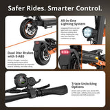 Fynzo S11 Foldable Electric Scooter, 1100W Peak Motor, 48V 15.6Ah